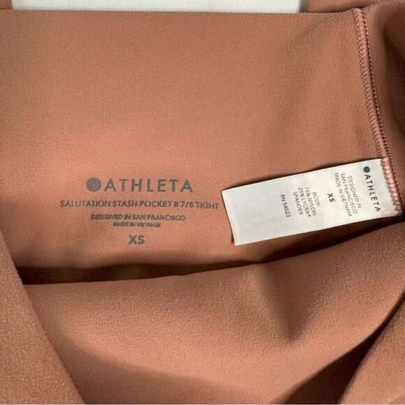 Athleta Salutation Legging Size XS Stash Pocket II Hearth Rose 7/8 Gym Active - Picture 5 of 11